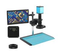 Ryanong Microscopio de observación de enfoque automático IMX307 HDMI USB Video Auto Focus Industria Microscopio Cámara + 180X C-Mount Lens + Stand+144 LED Ring Light+25.7 cm LCD