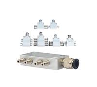 Ryanong Sistema de lubricación centralizado, boquilla de colector de sistema de lubricación centralizada, 1 entrada 4/6/8 salida, accesorios de brazo mecánico de aluminio, paquete de 10