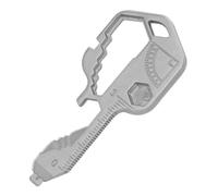 Ryaupy 1 Pieza Plata Llave Multifunción 24 en 1 de Acero Inoxidable, Mini Herramienta Portátil con Abrebotellas, Destornillador y Cortador - Ideal para Senderismo, Camping, Emergencias y Aire Libre