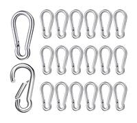 Ryaupy 20 Piezas Mosquetones, Llavero de Mosquetón de 46 mm, Juego de Mosquetón con Ganchos a Presión para Mochila, Correa para Acampar, Perro, Pesca, Viaje