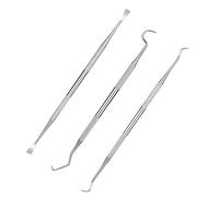Ryaupy 3 PCS Acero Inoxidable Raspador de Dientes Dentales para Perros - Doble Cabeza Raspador Removedor de Sarro, Herramientas de Limpieza de Dientes(Plateado)