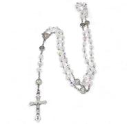 Ryaupy Collar Cristiano Acero Rosario Jesús Cruz Colgante Cruz Encanto Collar Bisutería para Rezo Estilo Retro Hipoalergénico