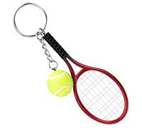Ryaupy Llavero de Raqueta de Tenis, Llavero con Colgante de Pelota, Mini Colgante de Tenis, Rojo