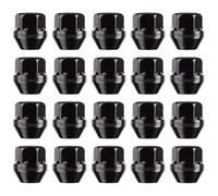 RYBO Juego de 20 tuercas de aleación para llantas de aleación con extremo abierto, compatibles con Ford, M12 x 1,5 (negro)