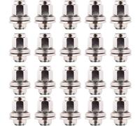 RYBO Juego de 20 tuercas de rueda, M12 x 1.5, asiento plano, 19 hexagonales, compatibles con vehículos Jaguar (plata, juego de 20)