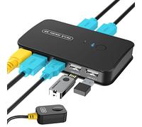 Rybozen KVM Switch HDMI, 4K 30Hz KVM Switch USB 2 PC 1 Monitor para 2 Computadoras Comparten 3 dispositivos USB Teclado y Mouse