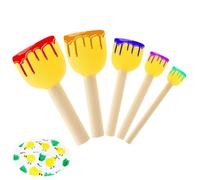Rybtd 5 Piezas Pinceles de Esponja,Pinceles de Espuma - 15-20-30-40-50 mm Esponjas de Pintura,Esponjas Redondas para Pintar para Pintura al Olio Estudiantes Principiantes Artistas