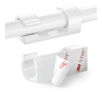 RYCHUI 60 Piezas Organizador de Cables Autoadhesivo, Clips de Cables para Cable de USB, TV, Cargador, Audio, Abrazadera de Alambre Mesa, Coche, Oficina, Casa Sistema de Gestión de Cable (Blanco)