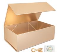 RYDDOY Caja de regalo de oro rosa de 12 x 6 x 4 '' Cajas de regalo para regalos con tapas Cierre magn tico Rect ngulo plegable para caja de propu