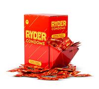 Ryder Preservativos - Paquete de 144 - Condones de tamaño normal en una caja a granel práctica; Tetina con un lubricante para una penetración suave.
