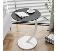 RYDZCLH Mesas Auxiliares para Mesa De Centro, Mesas De Sofá Que Se Deslizan Debajo, Mesa Auxiliar Redonda para Sofá, Sala De Estar, Dormitorio, Oficina Y Pequeños Espacios De Paz.,Blackwhite