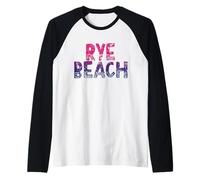 Rye Beach New Hampshire - Rye Beach NH 70's Retro Camiseta Manga Raglan