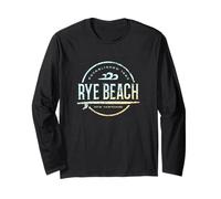 Rye Beach - Surf vintage retro de Rye Beach, New Hampshire Manga Larga