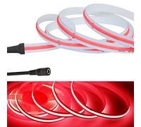 RYE Tira de luz LED COB roja de 5 m CC 12 V, 320 LEDs/M, cuerda de 0,5 ~ 5 m, luz de cinta para bricolaje como retroiluminación de TV, cocina debajo de la encimera, armario, armario, escaleras, fuente