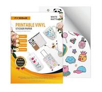 Ryebme carta adesiva per stampante - 25 Blatt bianco fogli adesivi a4 stampabili, Asciuga Rapidamente, Colori Vivaci Autoadesivo