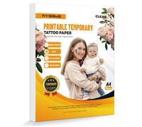 Ryebme Papel imprimible para transferir tatuajes temporales para impresoras láser y de inyección de tinta,Tatuajes personalizados DIY Pegatinas Tamaño A4 1 pack: 15 papeles (Transparente)