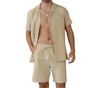 Ryehack Conjunto de 2 Piezas para Hombre Hawaianos Camisas y Pantalones Cortos Traje de Playa Vacaciones M-3XL