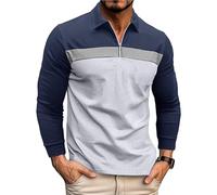 Ryehack Polos 1/4 Cremallera Hombres Casual Manga Larga Tops Camiseta Raglan Camiseta Golf Regular Fit S-2XL