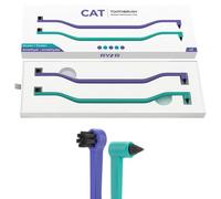 RYERCAT Juego de 2 cepillos de dientes de doble cara para gatos, cepillo de dientes de gatito con microcabeza para caber en la boca de gato/gatito, suministros de cuidado dental para gatos, cepillo de