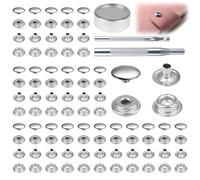 Ryetvok Kit de botones a presión de acero inoxidable resistente de 15 mm (30 juegos/120 piezas) | Cierres a presión inoxidables de grado marino con herramienta de ajuste | para cubierta de barco, tela