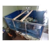 Rygcrud Acuario Grande De PVC/Lienzo, Piscina De Marco con Ventana Transparente, Tanque Flexible para Tortuga Koi/Goldfish para Vivir, Fácil De Montar(140x140x71cm)