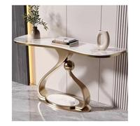 Rygcrud Consola para Entrada - Mesa Moderna para Sofá, Panel De Roca con Estructura Metálica, Decorativa para Pasillo, Entrada, Vestíbulo(Gold-a,120x45x80cm)