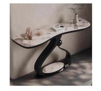 Rygcrud Consola para Entrada - Mesa Moderna para Sofá, Panel De Roca con Estructura Metálica, Decorativa para Pasillo, Entrada, Vestíbulo(Black-b,100x45x80cm)