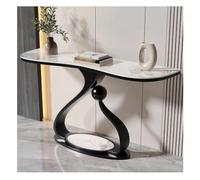 Rygcrud Consola para Entrada - Mesa Moderna para Sofá, Panel De Roca con Estructura Metálica, Decorativa para Pasillo, Entrada, Vestíbulo(Black-a,120x45x80cm)