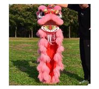Rygcrud Danza del León Chino Disfraz De Mascota - Lana, Una Sola Persona (155-175 Cm Altura) Accesorios para Actuaciones Regalos para Festivales Decoración Halloween(Rosado)