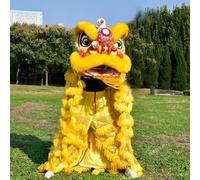 Rygcrud Danza del León Chino Disfraz De Mascota - Lana, Una Sola Persona (155-175 Cm Altura) Accesorios para Actuaciones Regalos para Festivales Decoración Halloween(Amarillo)