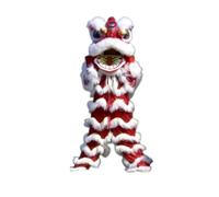 Rygcrud Danza del León De Lana Disfraz Mascota, Año Nuevo Chino Tradicional Actuación Individual Fitness para Edades Comprendidas Entre Regalos Fiesta Halloween Festival(Blanco)