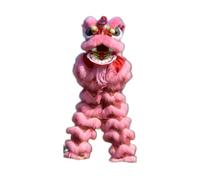 Rygcrud Danza del León De Lana Disfraz Mascota, Año Nuevo Chino Tradicional Actuación Individual Fitness para Edades Comprendidas Entre Regalos Fiesta Halloween Festival(Rosado)