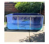 Rygcrud Estanque sobre El Suelo - Acuario Grande - Piscina De Lona con Ventanas, Tanque De Almacenamiento De Visualización para Tortuga Koi, Marco De Acero, Fácil De Montar(150x100x71cm)