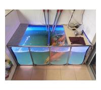 Rygcrud Estanques Elevados Grandes para Peces, Piscina De Acuario con Ventana Transparente Y Estructura De Acero, Tanque De Agua para La Cría De Koi, Fácil De Instalar(100x60x35cm)