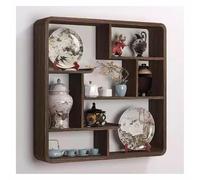 Rygcrud Estante Cuadrado De Madera, Montable En La Pared Juego De Té Vitrina, Flotante Estante para Baratijas para Salón, Caja con Estantes con Estantes(73x73x15cm)