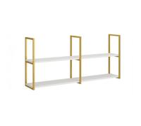 Rygcrud Estantes Flotantes para Pared, Estantería para Libros, Organizador De Almacenamiento para Salón Y Dormitorio, para Exponer Figuritas, Velas, Aceites Esenciales(White-2-tier,140x28cm)