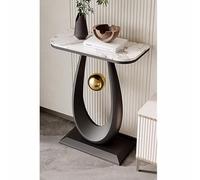 Rygcrud Mesa Auxiliar Contemporánea, Mesas Consola para Recibidores Pasillo Almacenamiento Decorativa para Salón, Vestíbulo(Black-b,60x30x75cm)