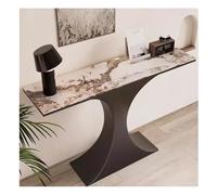 Rygcrud Mesa Consola para Entrada, Mesas De Sofá Estrecha Y Larga con Panel De Roca Estantes De Almacenamiento, para Sala De Estar, Pasillo, Vestíbulo(Black,90x35x85cm)