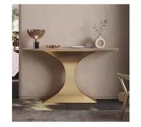 Rygcrud Mesa Consola para Entrada, Mesas De Sofá Estrecha Y Larga con Panel De Roca Estantes De Almacenamiento, para Sala De Estar, Pasillo, Vestíbulo(Gold,90x35x85cm)