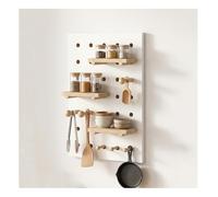 Rygcrud Modular Unidades De Tablero Perforado, 16 Mm De Grosor Madera Paneles Organizadores De Pared, Tablero Perforado para Colgar para Almacenamiento En Habitaciones(Blanco,60x40cm)