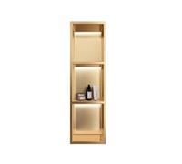 Rygcrud Nicho De Pared para Baño De Acero Inoxidable con LED, Estante De Ducha Empotrado, No Necesita Azulejos, Organizador Inoxidable para Casa, Hotel, Apartamento(Gold-b,28x12.5x90 cm)