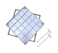 Rygcrud Oculta Tapa De Pozo Séptico Empotrada, Acero Inoxidable 304 Cuadrada De Repuesto Tapas De Pozo para Servicios Públicos En El Suelo(90x90x5 cm)