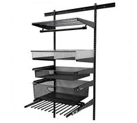 Rygcrud Perchero De Pared, Cesta Flotante De Almacenamiento con Soporte De Riel Estándar Ajustable, Armario Abierto para Salón, Dormitorio