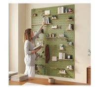 Rygcrud Tablero Perforado para Habitaciones, 16 Mm De Grosor. Tablero Perforado Modular para Colgar, Paneles Organizadores De Pared. para El Hogar, El Garaje, La Exposición.(Verde,80x60cm)