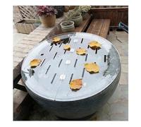 Rygcrud Tapa De Acrílico Transparente para Acuarios Redondos, Tapa para Peceras A Prueba De Gatos, Tapa Antisalto con Orificio Y Bisagras, Diseño Abatible(45cm)