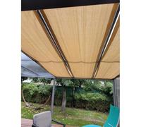 Rygcrud Toldos Vela, Techo Pérgola Decoración Cubierta De Sombra - Tejido En Tiras Toldo De Tela Permeable con Ojales Bloqueo UV para Cubierta De Jardín(0.6x8m(23.6" x26.2'))