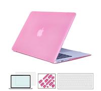 RYGOU 13 Macbook Air Case Rosa, 4 en 1 Mate de Goma Mate Funda de plástico con Cubierta de Teclado Screen-Guard y Anti-Polvo de Enchufe para Macbook Air 13,3 Pulgadas (A1369 y A1466)