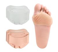 RYHHH Almohadillas para Pies, Almohadillas Metatarsianas, Con Separador de Dedos, Plantillas Reutilizables para Talones Altos, para Pies Ampollas y Dolor en el Antepié - Pack de 2(Beige & Blanco)
