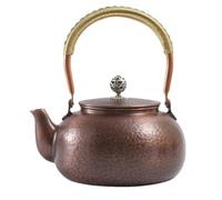 RYHMHA Tetera de cobre puro hecha a mano, hervidor de cobre puro para estufa de gas, juego de té de cobre puro, tetera de cobre de 1200 ml