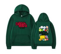 RYHRS Sudadera con capucha Battle for Dream Island Again BFDI Anime Merch con estampado de personajes, unisex, informal, para los fans, verde, M